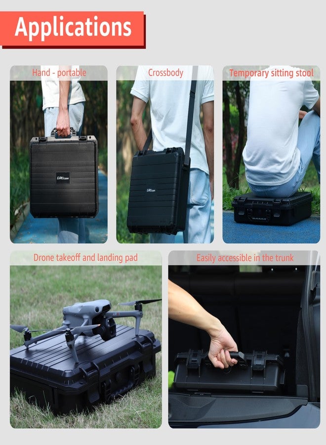 Drogear Waterproof Hard Case for DJI Air 3S Fly More Combo/Air 3 | Fits DJI RC2 / RC-N2 Remote Controller and Accessories | Up to 6 Batteries | Shockproof, Dustproof - Image 5